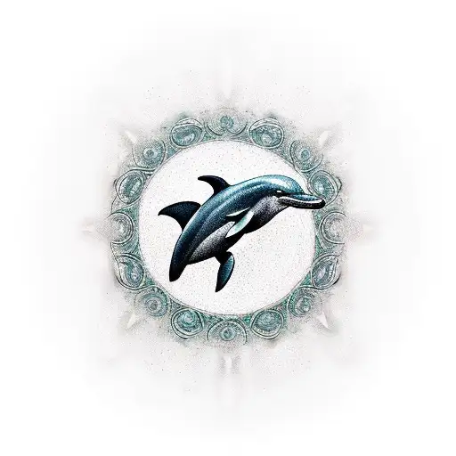 Dolphin With A Circle Around It