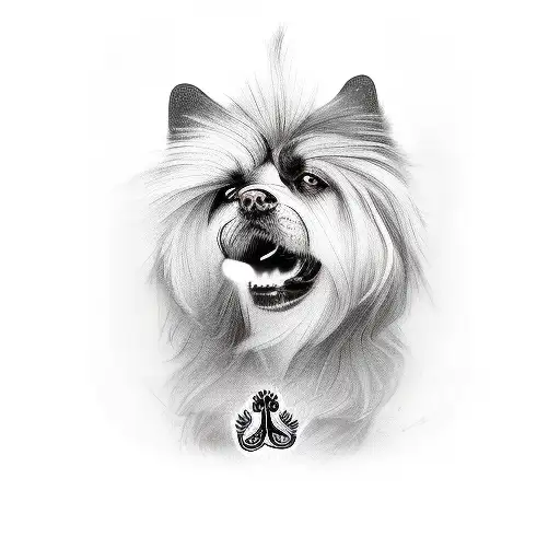 Black And Golden Furry Dog