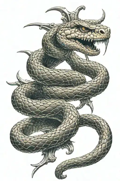 Snake Pierced By A Sword