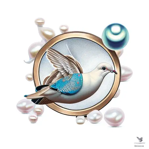Dove Holding A Pearl