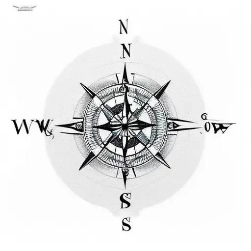 A Traditional-style Compass Surrounded By Dahlia Flowers