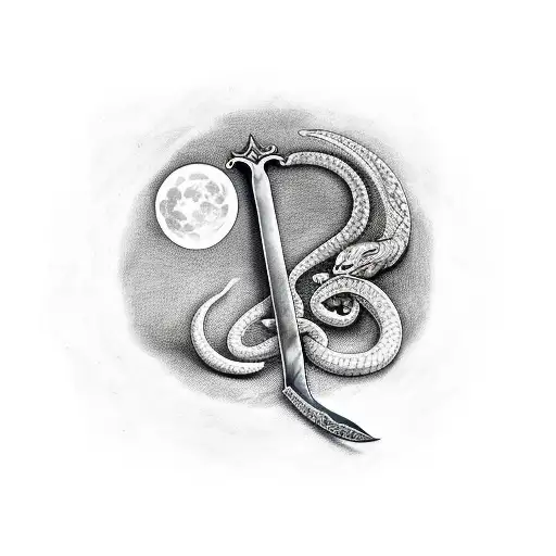 Sword With A Moon And Snake