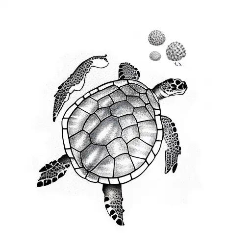 Sea Turtle With Coral Background