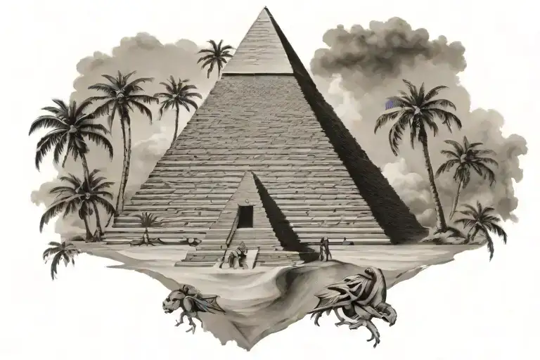 Egyptian Pyramid And God Symbol In Fatherhood