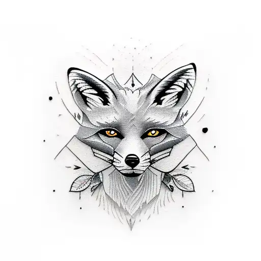 Sitting Fox With Face Up