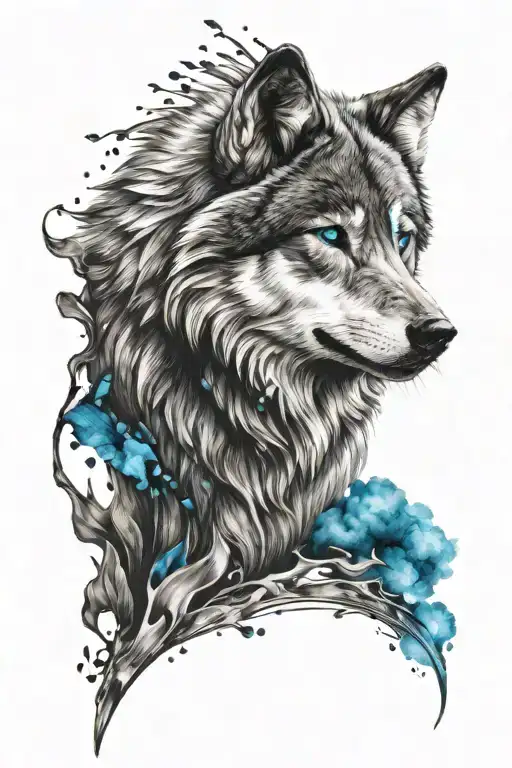 Wolf With Blue Eyes