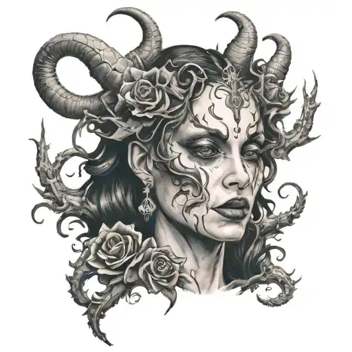 Demon Lady With No Eye Surrounded