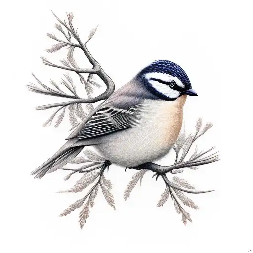 Bird With Hemlock Branch