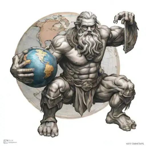 Titan God Atlas Holding The World