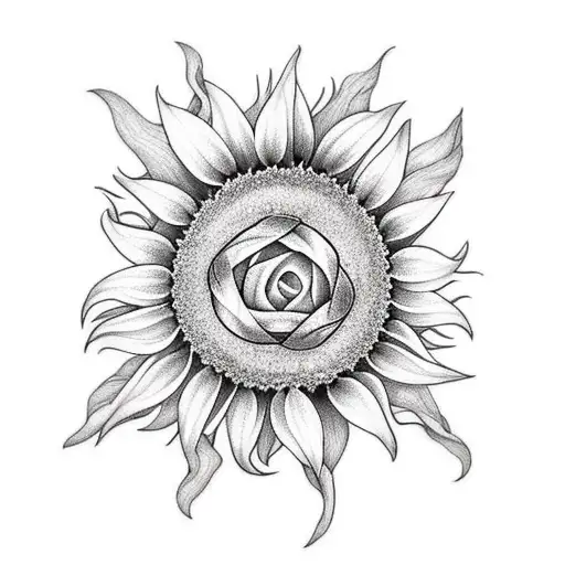 Sunflower With Vines Wrapped Around