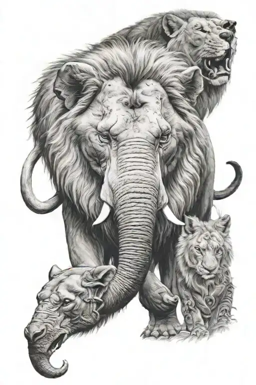 Elephant Lion Wolf