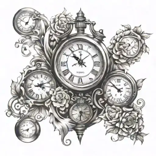 Clock Without Hands And Hourglass