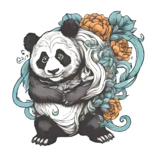 Panda In A Human Body Shaped Like
