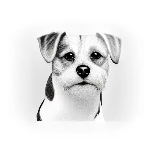 Jack Russell Dog Paw With Rocco Curved Around It