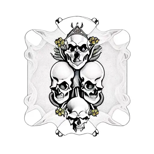 A Tarot Card Deck With Skulls As The Major Arcana