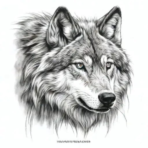 Wolf Looking Forward Calored