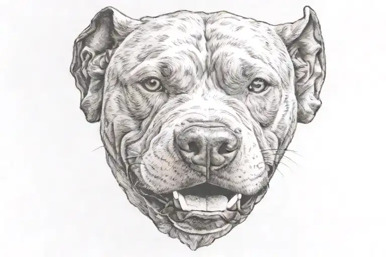 Pitbull Head And Background Representing The Client's Love