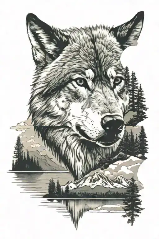 Wolf Head Peaking Over Lake Tahoe Mountains