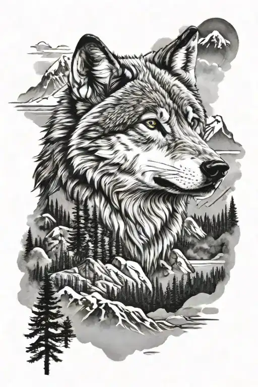 Wolf Head Peaking Over Lake Tahoe Mountains