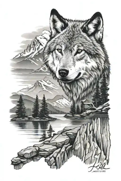 Wolf Head Peaking Over Lake Tahoe Mountains Panorama