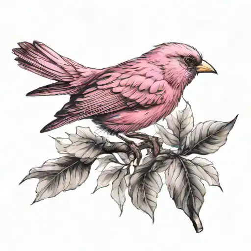 Pink Bird Alone