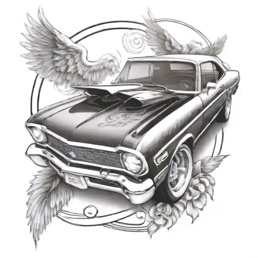 Chevy Nova Angel Wings Twin Flames