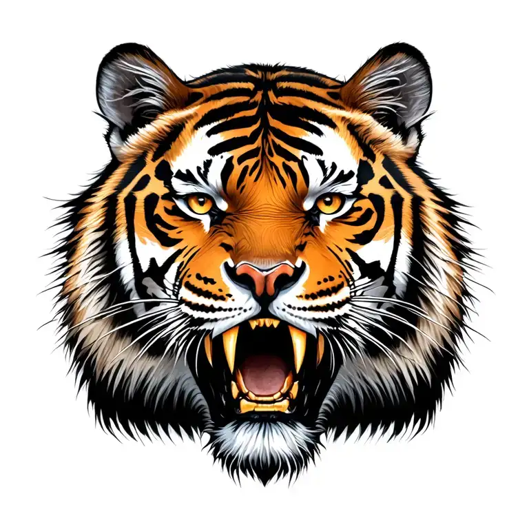 Tiger With A Fierce Head