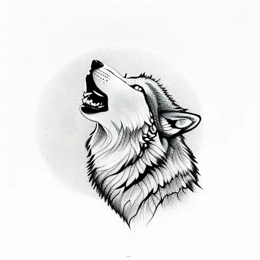 Wolf Howling Under The Waning Moon