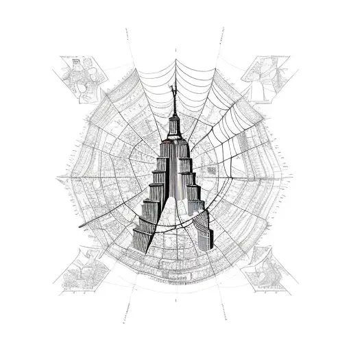 A Map Of New York City Recreated In The Style Of A Spiderweb