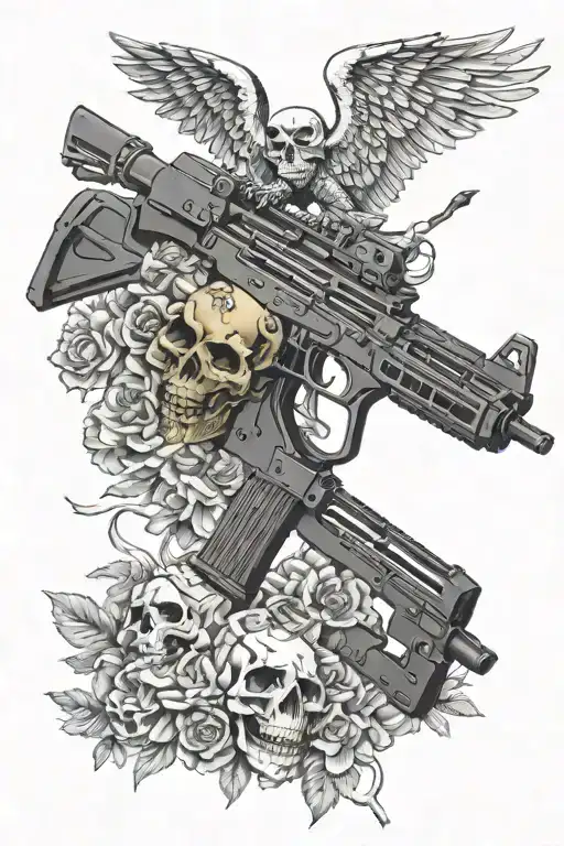 Valkyrie Skull Machine Gun Ak Africa Sky Token