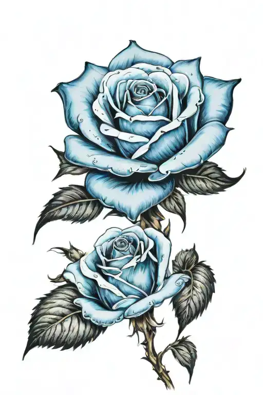 Blue Rose With Angel Wing