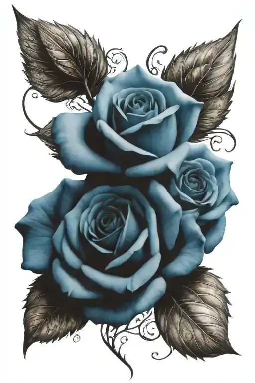 Blue Rose With Angel Wings