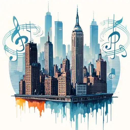 New York Buildings With Music Notes