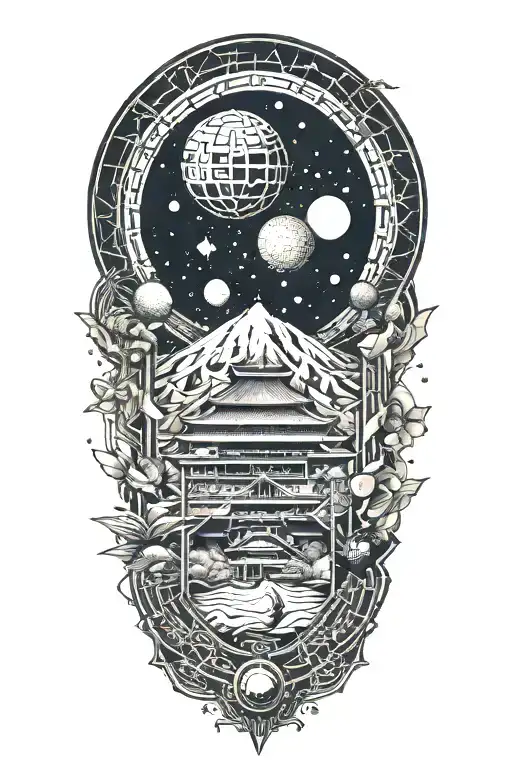 Geometric Japanese Space Theme