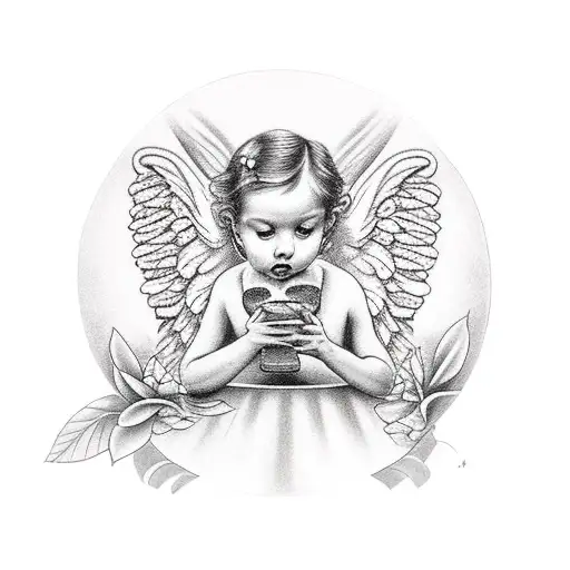 Angel Sitting On A Cake