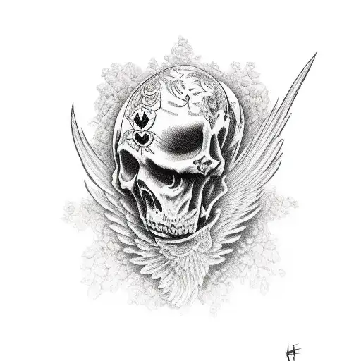 Death With Fallen Angel With Detailed Eye