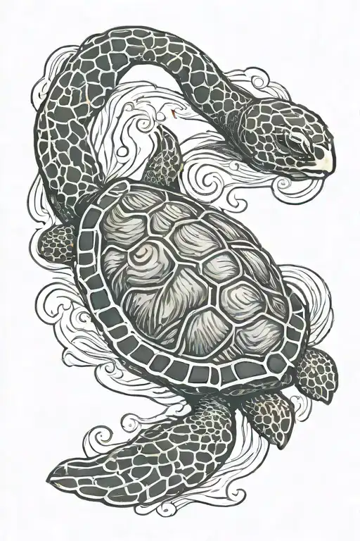 Celtic Turtle Swimming