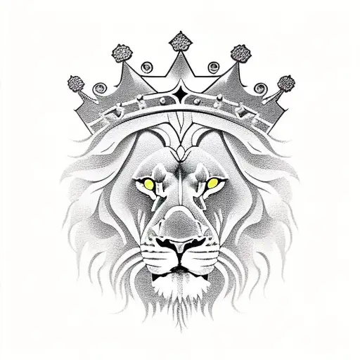 Lion With Crown And An Anaconda Surrounding Him