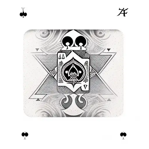 Crackes Ace Of Spades Card Connected By Cracks To Other Ace Of Spades Card
