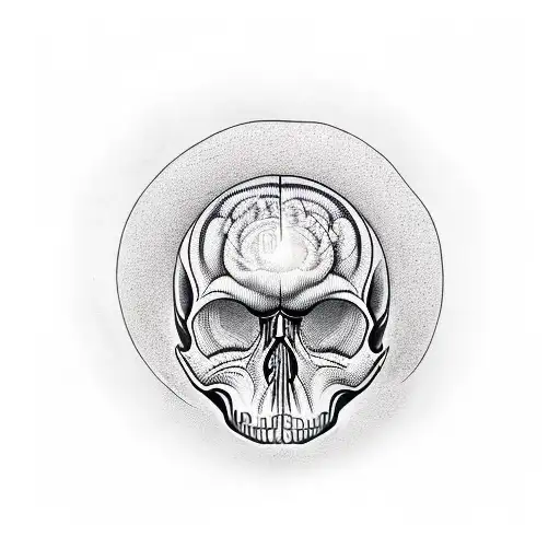 Skull Inside A His Brain A Maze