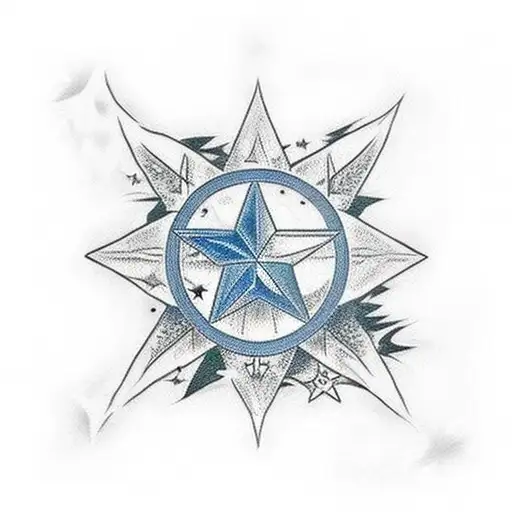 13 Star Flag With Apache Helicopter Flying Through The Stars