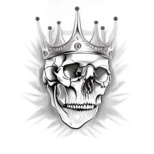 Realistic Human Skull Whit Royal Crown