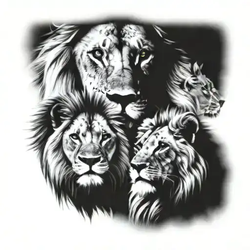 Lion Family 1 Daughter 1 Son 1 Mom 1 Father