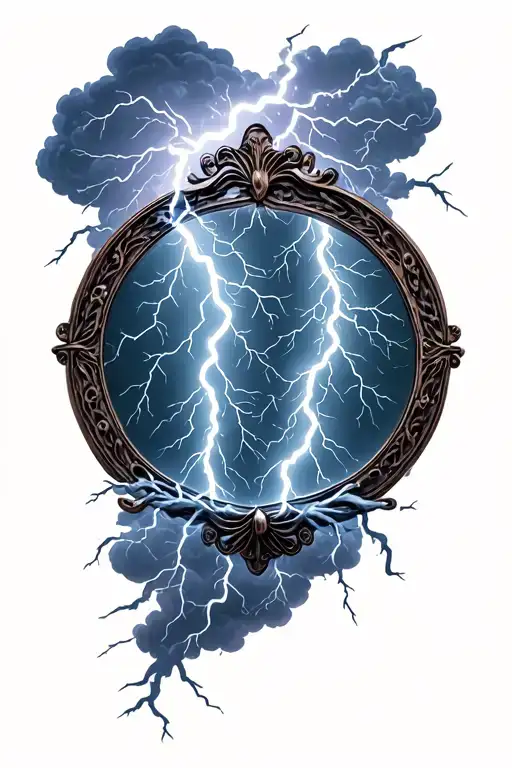 Realistic Lightning Storm Inside A Medallion