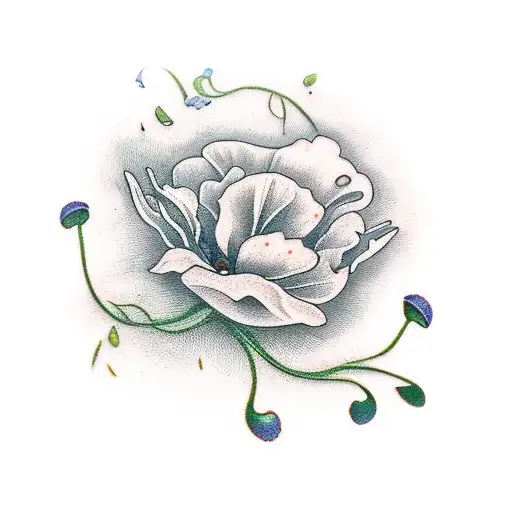 A Realistic Tattoo Of An Open Book With Vibrant Poppies Blooming Out Of Its Pages