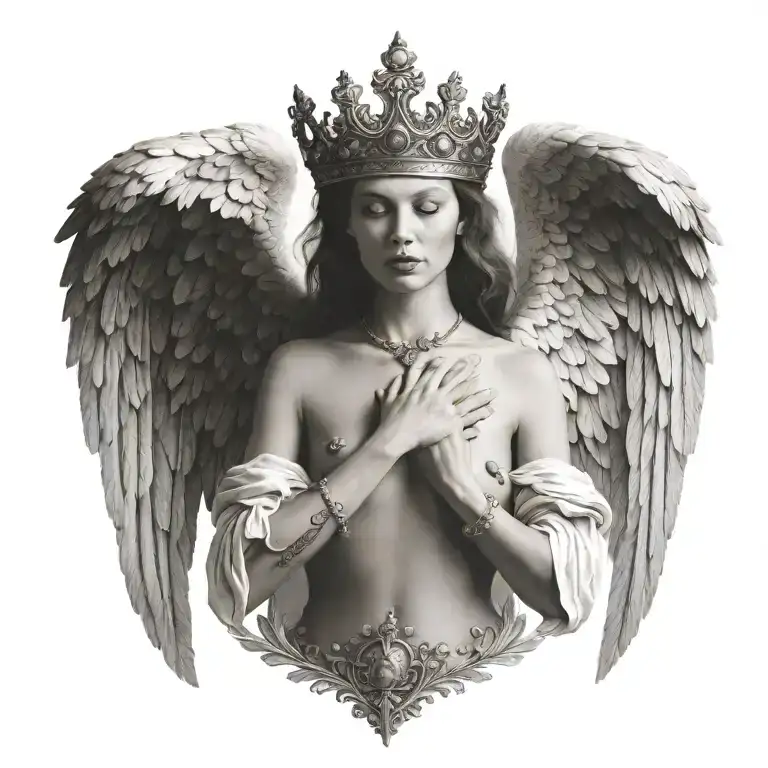 Just The Angel Wings And A Crown On Top