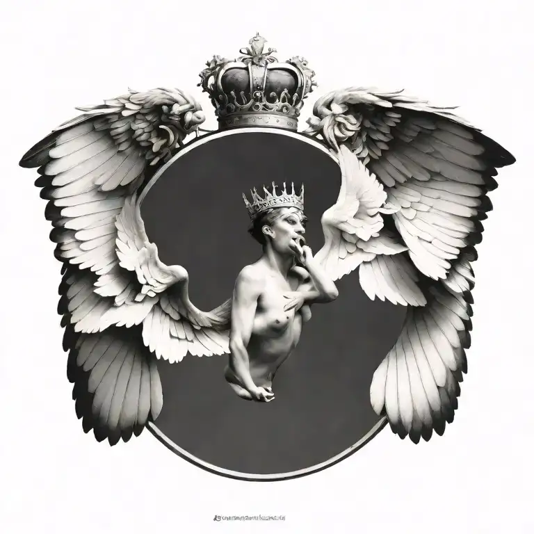 Wings And A Crown On Top View