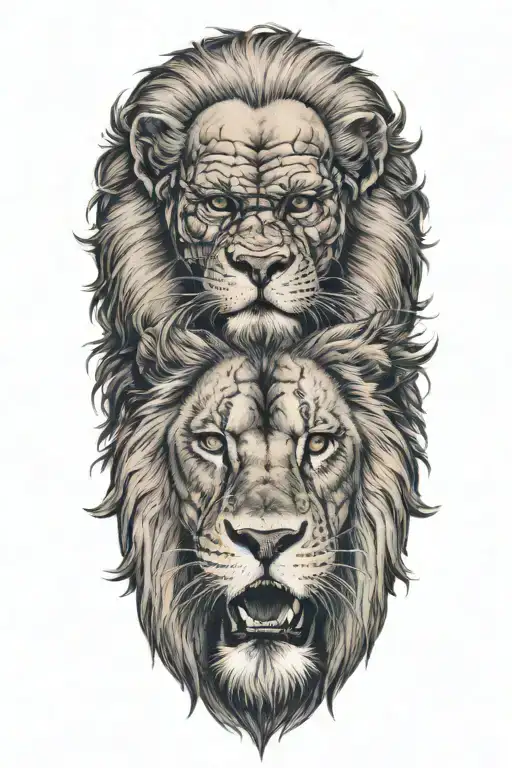 An Old Man And A Lion