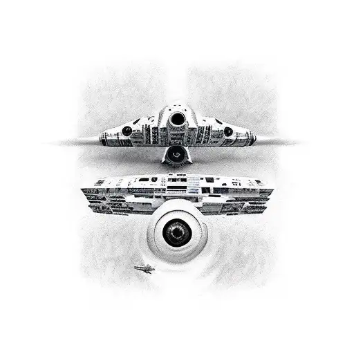 Star Wars X-wing Flying By Black Hole