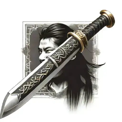 Samurai Sword With Japanese Letters